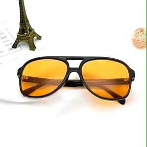 Korean version of personality double beam retro big face sunglasses driving driving polarized sunglasses mens women／韩版个性双梁复古大脸墨镜开车驾驶偏光太阳镜透明色