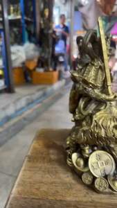 ✨ไฉ่ซิงเอี๊ยะทองเหลืองปางบู๊ เทพเจ้าแห่งโชคลาภ นั่งเสือ เทพเจ้าไฉซิงเอี๊ยะทองเหลือง แก้ปีชง 66