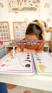 Buku Aktivitas Pertamaku Worksheet Buku Edukasi Pra TK PAUD Anak Umur 2 3 4 Tahun Free Spidol Wipe and Clean