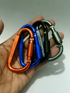 Karabiner Aluminium D-Ring Gantungan Kunci Tas Outdoor Quickdraw Carabiner