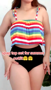 highwaist swimsuit spag top for adult no pads
