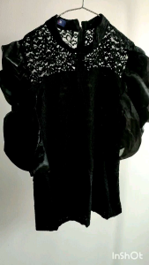 2272 Julisha Lace Puff Sleeve Top baju brokat baju korean style kpop fashion baju kdrama baju lengan balon