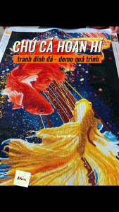 Tranh đính đá chủ đề Những chú cá HOAN HỈ - tranh chưa đính