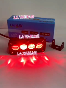 Lampu Tembak Laser 4 MATA LED Model Kotak Laser Devil Merah Merek Lui HJG