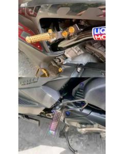 LC135 Footrest Rear Foot Rest Racing Alloy Pedal Bracket Titanium Universal Pemijak Kaki NVX155 EX5 Y15ZR SRL115