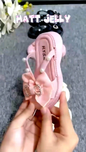 Sandal Anak Perempuan Jelly Pita Bunga Polkadot Bahan Karet Import Size 24-35 Usia 1-8 Tahun