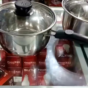 Panci Susu 161820CM Bahan Stainless Tebal Steel Tutup Full Kaca / Panci Masak Mie