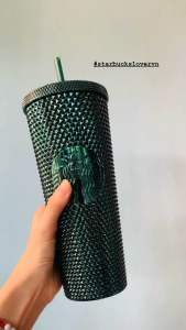 |CHÍNH HÃNG| LY STARBUCKS GAI GREEN METALIC SIZE KHỦNG 24oz