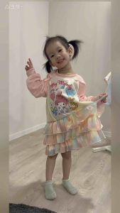 MC164 ชุดเดรสลูกสาว แขนยาว แต่งระบายหลากสี ลายการ์ตูนน่ารักมากกก สำหรับเด็กและวัยรุ่น ดีไซน์น่ารัก