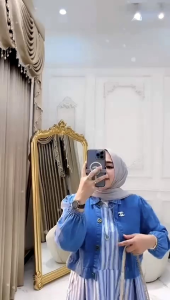 Midi Dress Sabihan Bahan Diana Denim LD 106 melar sampe 120 PJ 135