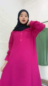 BAJU ATASAN WANITA DEWASA AZRINA TUNIK CRINKLE M L XL