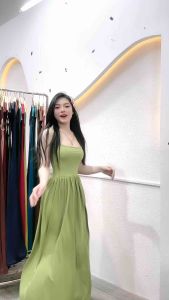 Đầm thun tăm lạnh dáng dài tôn dáng co giãn thoải mái Đ15