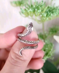 Nhẫn Rắn Bạc Thái Phong Cách Vintage Hở Mẫu Mới Đeo Nam Nữ