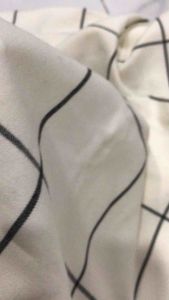 Vải Cotton sọc caro 10cm trắng kem dày mềm-khúc 1m9(khổ 1m5)may đầm váy vest set comple thời trang