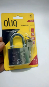 Kunci Gembok Putih Ukuran 50 mm Oliq Leher Pendek Cantel Gembok