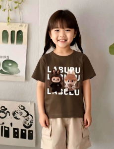 Setelan Anak laki-laki dan perempuan bahan Katun Motif Labubu Army Usia 6 Bulan - 5 Tahun
