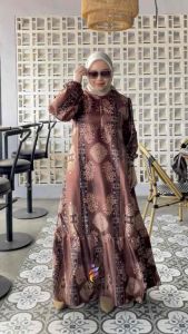GAMIS SILKY M4XMARA MOTIF ARDANIA PREMIUM / BISA COD /PENGANGAJIAN / JUMBO / BUSUI FRENDLY / MEWAH