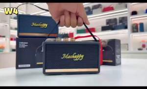 รับประกัน 3ปี👍ลำโพงบลูทูธ W4 Speaker Bluetooth เชื่อมต่อได้2ตัว สไตมินิมอลไร้สายพร้อมสายหิ้ว FM /TF/USB 5W2ดอก ของแท้ 100%