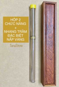 Hộp gỗ 2 chức năng bằng gỗ Hương- vừa đựng bảo quản nhang vừa dùng cắm đốt nhang trầm không tăm- Tanu Store