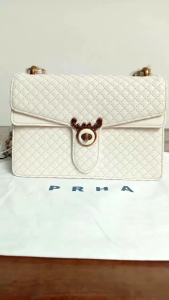 Tas PRAHA PRHA Wanita Beige Kualitas Premium Cantik Tebal Import kd 69