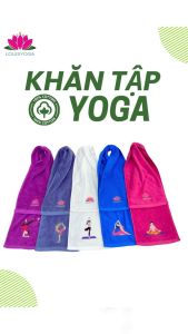 Khăn cotton thể thao lau thấm mồ hôi thêu hình cô gái tập yoga