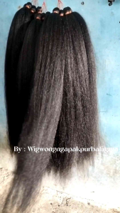 Rambut Cemara Sintetis Warna Hitam (harga 1 pcs) Rambut bahan Jebres. dan Sanggul
