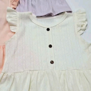 Butterfly Peplum Terno Coordinates for Kids Girls | 1 to 9 Years Old | White