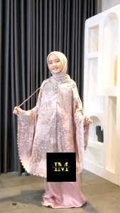 Mukena Anak Tanggung Mewah Sutra Silk Lasercut 2 in 1 Ayyana Mukenah Anak Premium