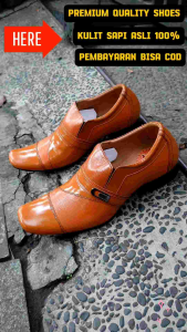 SEPATU PANTOFEL FORMAL SEPATU OXFORD PRIA KULIT SAPI 100% KODE 6002 TAN ( PRODUKSI SENDIRI )