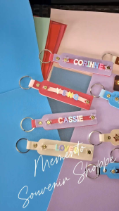 Personalized Leather Keychain with 3d Names