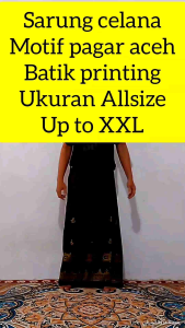Sarung celana motif pagar aceh batik printing bahan katun praktis dan nyaman dipakai