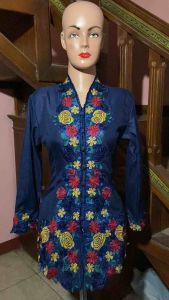 Kebaya modern dewasa - Kebaya encim mawar kombinasi terlaris