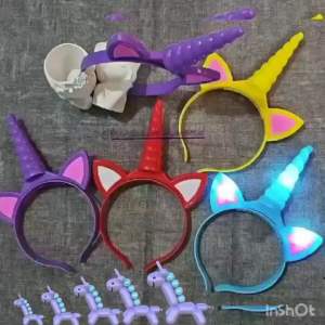 Bando Unicorn LED Elastis / Bando Lampu Unicorn Lucu / Bando LED Anak & Dewasa / Bando Pesta / Bando Natal / Bando Tahun Baru / Headband Unicorn LED / URC6880
