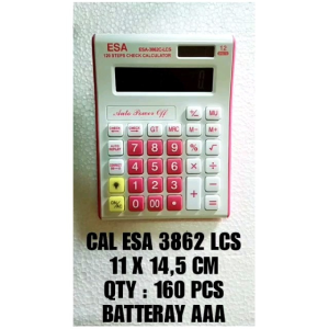 Kalkulator LCD LED Calculator Dagang Check Correct 12Digits Original ESA 3862Lcs