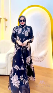 DRESS GAMIS MODE NOVILDA SET H8JAB VOAL TERBARU BY HMF 100%ASLI REAL