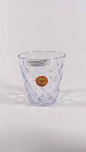 854 (6 pcs) - Gelas Relief Plastik Bening Golden Dragon 330 ml Gelas Cangkir Bening