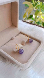 Anting Mutiara Giok Lapis Emas Awet Anti Karat