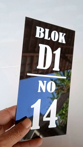 Nomor Rumah Akrilik Potrait Tulisan Custom