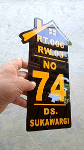 Tanda Nomor Akrilik Alamat Rumah Custom