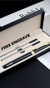 Custom ENGRAVE Free LOGO NAME Business Metal Signture Ballpoint Pen  Roller Pen 0.5mm  圆珠笔 Personalized Exclusive Ball Pen With 2 Refill Ink & Premium Box
