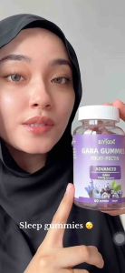 BIYODE GABA Gummies Tidur Nyenyak | Kurang Stress & Relax | GABA Vitamin B | Vegan Sugar-Free Blueberry | Deep Sleep Supplement 60 Gummies