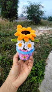 กระถางดอกทานตะวัน  ดอกไม้ปัจฉิม  ของขวัญ  ของที่ระลึก