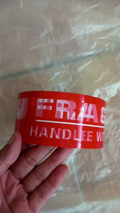 Lakban Fragile 48 mm x 50 yard / 35 meter Jangan Dibanting Lakban OPP video unboxing Merah Putih