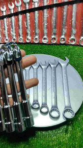 Combo 5 khóa ống điếu từ 8-14mm và 7 khóa cờ lê có biểu tượng tay cầm búa loại Tốt 8-19mm