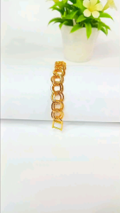 Gelang Tangan Titanium Cantik Lapis emas Rhodium tidak luntur