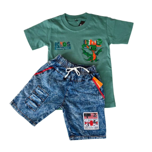 Baju Anak Laki-laki Setelan Kaos & Distro Ganteng Jeans Pendek