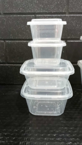 KOTAK / WADAH SERBAGUNA KLIR THINWALL KOTAK 2000ml / Kotak Segi Empat 2000ml Tempat Makanan isi 25pcs + Tutup PP Bening Kokoh dan Tidak Bocor