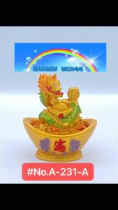 2024 Wealth Dragon 2 In One Chinese Zodiac Statue FengShui Home Office Table Top Decor Figurine #811