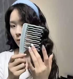 [Tặng cột tóc lò xo lớn]- Lược chải tóc hai hàng màu xanh cho nam và nữ lược massage da đầu lược uốn tóc