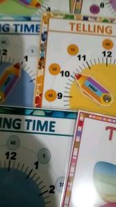 A6 or half of A4 laninated clock flashcards